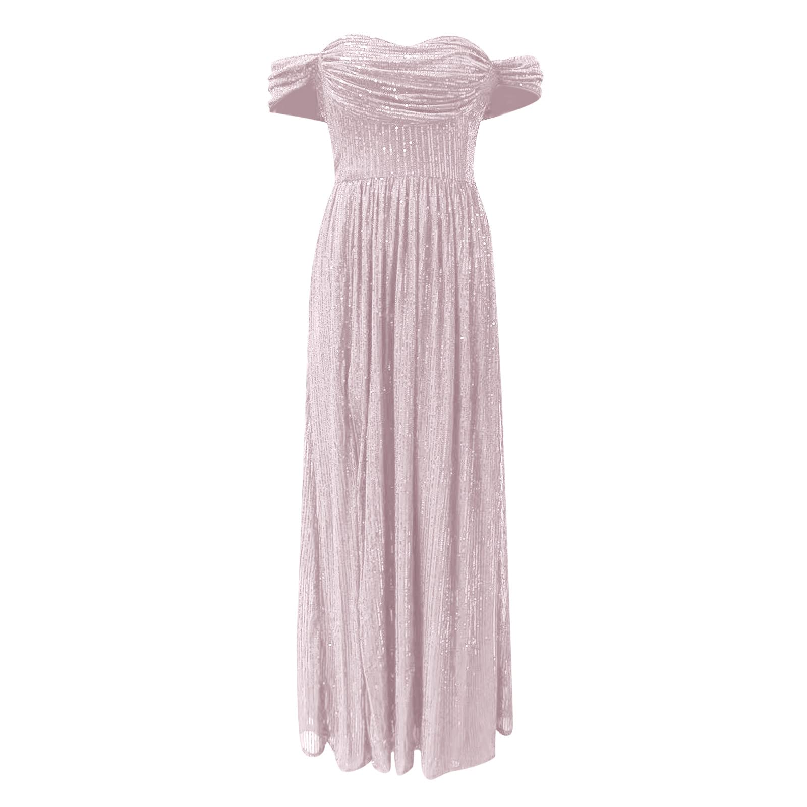 Vestito Donna Elegante Spaghetti Lunghi Senza Manica Classico Confortevole Vintage da Sera da Sera Ruffled Bella Cocktail Party Cerimonia Abito da Donna Vestito Lungo Donna