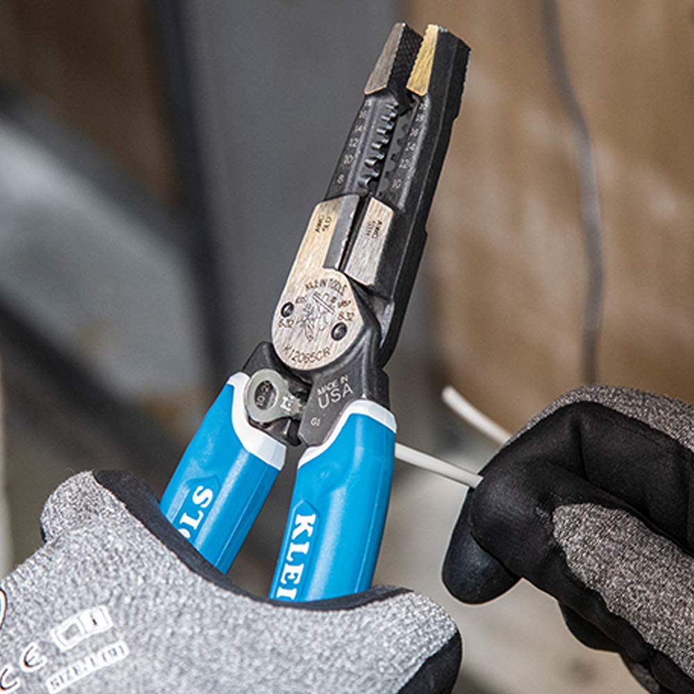 Klein Tools K12065CR narzędzie do ściągania izolacji/obcinarki, do cięcia, ściągania, zaciskania, skręcania (8-18 AWG solidne, 10-20 AWG)