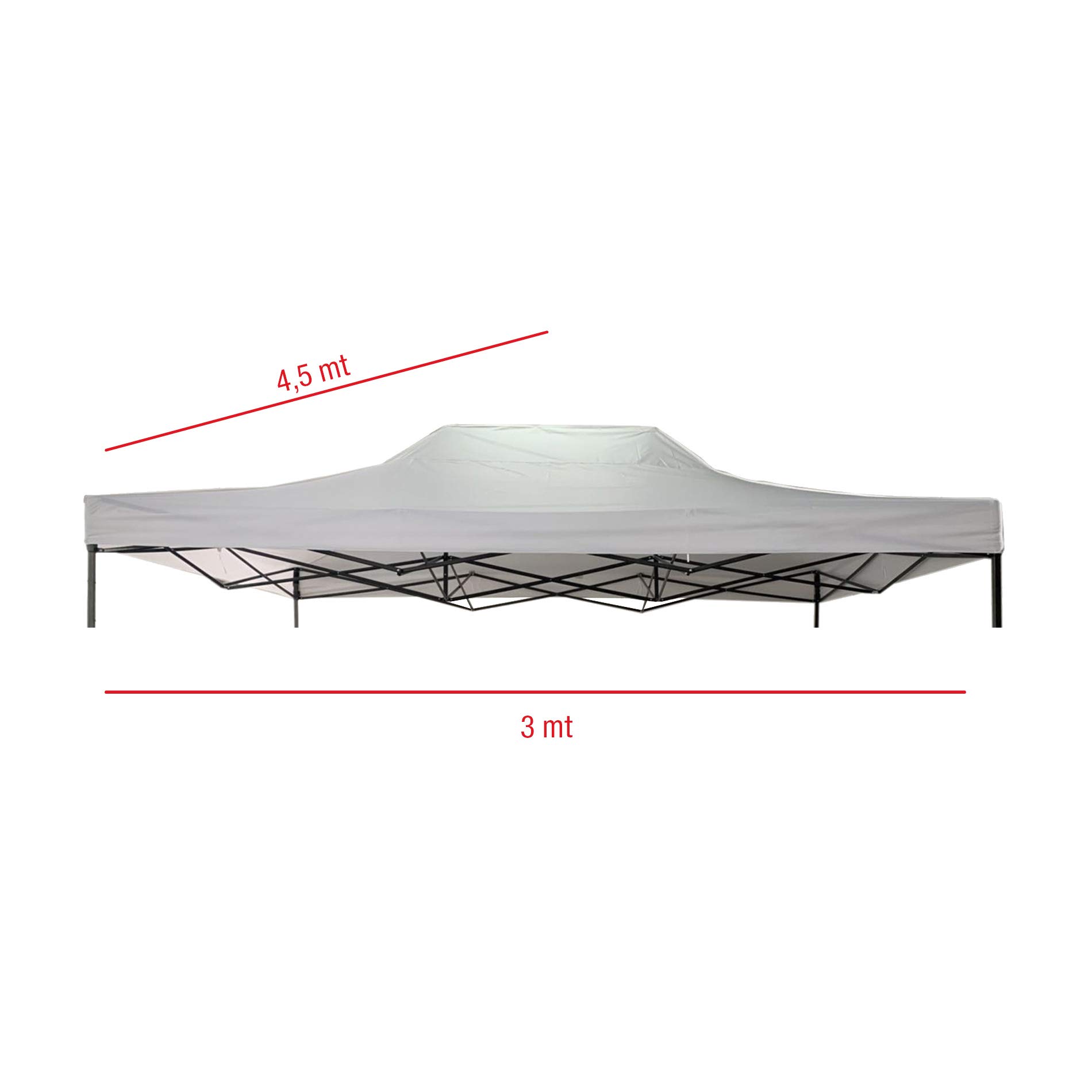 Rebecca Mobili Ricambio Gazebo Tetto Sostitutivo Bianco Poliestere 4,5x3 mt LxP