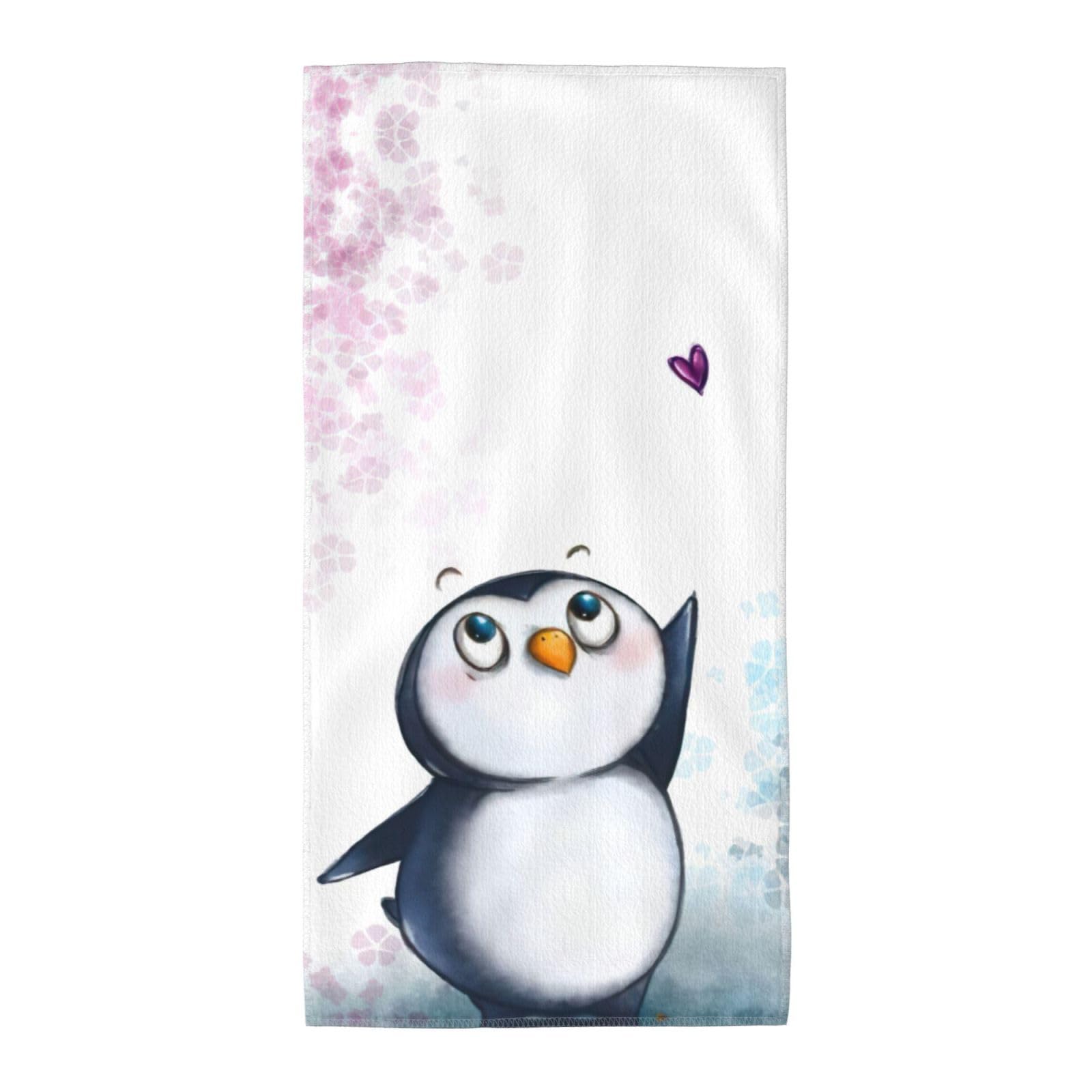WYCZHY I Love Penguins Printed Quick Dry Beach Towel For Camping Travel Vacation