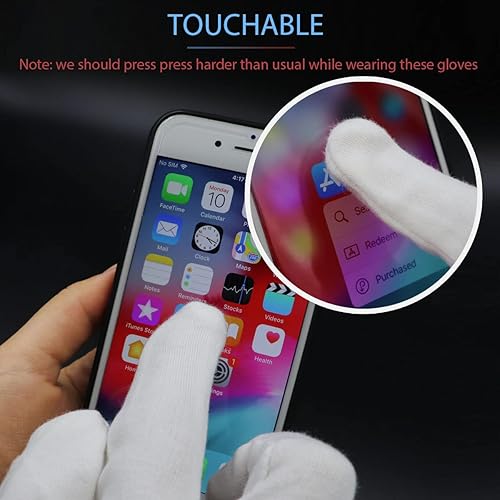 Miniatura 6 de Alyan & Jammsy Guantes blancos 100% algodón para manos secas, mujeres y hombres, guantes de dormir, guantes hidratantes durante la noche,