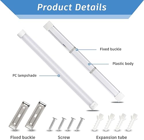 Miniatura 9 de KILIPOL Luz LED de listón de 4 pies, luces de tubo LED de aluminio delgado montado en la superficie del techo, 40 W 4000 K blanco neutro para