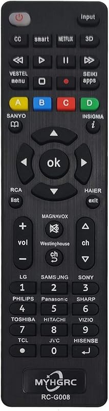 MYHGRC Remplacement de telecommande Universelle pour LG/Samsung/Sony/Toshiba/Sharp/Hitachi/TCL/Sanyo