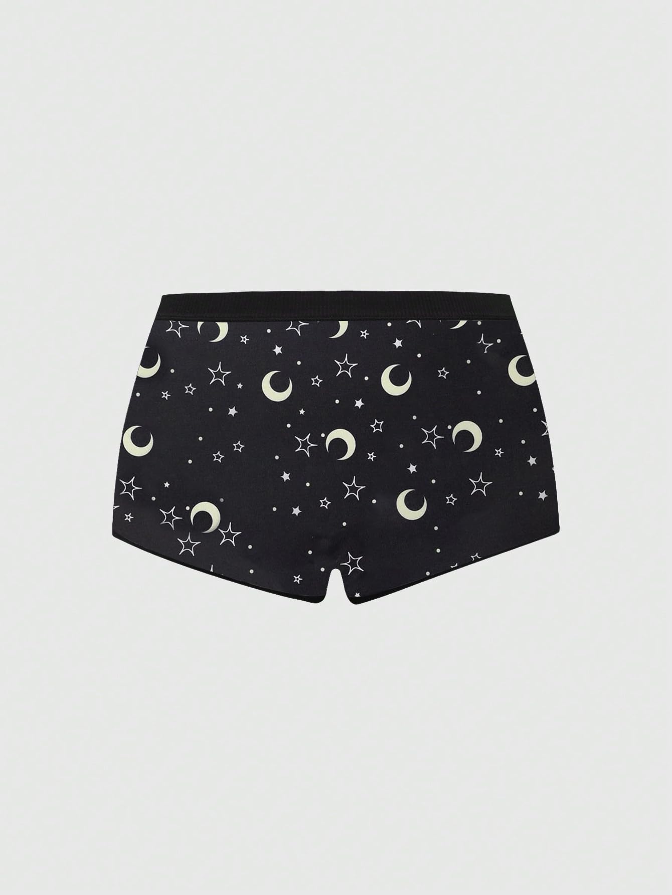 WDIRARA Women's 5 Pack Goth Graphic Panties Boyshorts Mid Rise Shorts Briefs Boxer: Large Multicolor Moon