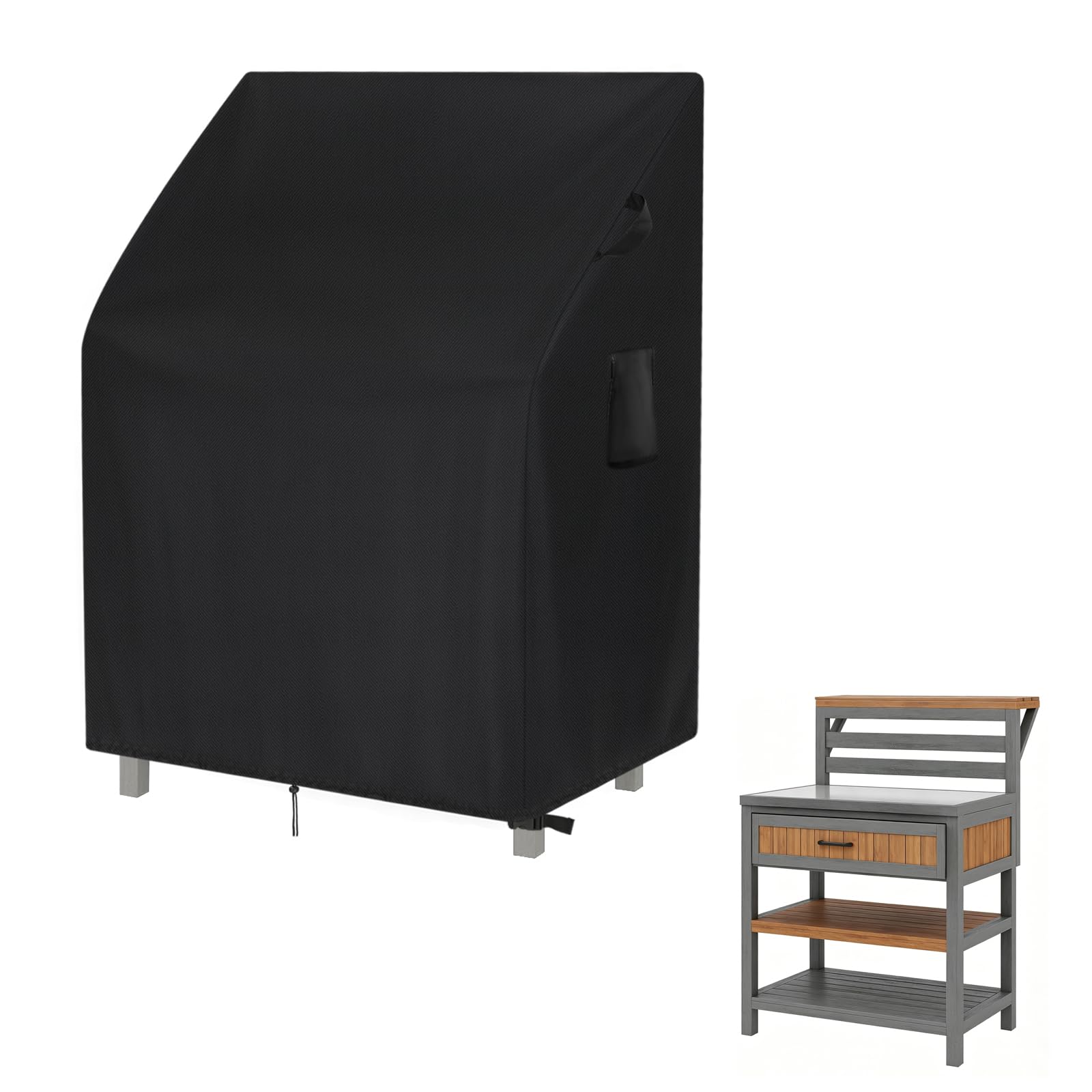 Storage Cabinet Cover, 420D Waterproof Outdoor Cabinet Covers Protective Cover for Garden Potting Bench with Storage Cabinet Patio Water Resistant, Anti-Fade Fabric (83x75x123cm)