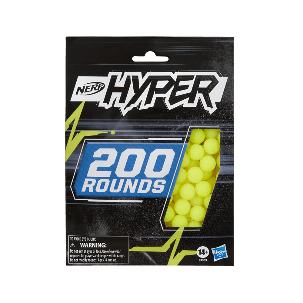 Nerf Recharge Hyper 200-Round - Comprend un Pack de 200 Hyper Rounds Officiels Nerf - Pour une utilisation avec Nerf Hyper Blasters - Lot de 200 balles Nerf Hyper à stocker pour Nerf Hyper Battles et