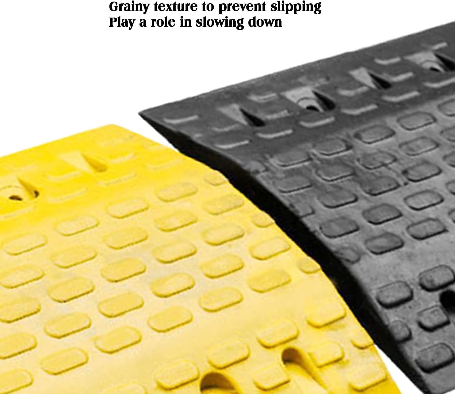 Reductores De Velocidad De Goma (Paquete De 2) - Kit De Rampas De Tráfico Resistentes para Asfalto Y Hormigón - Solución Duradera De Seguridad Vial para 48.8x38x4.7CM
