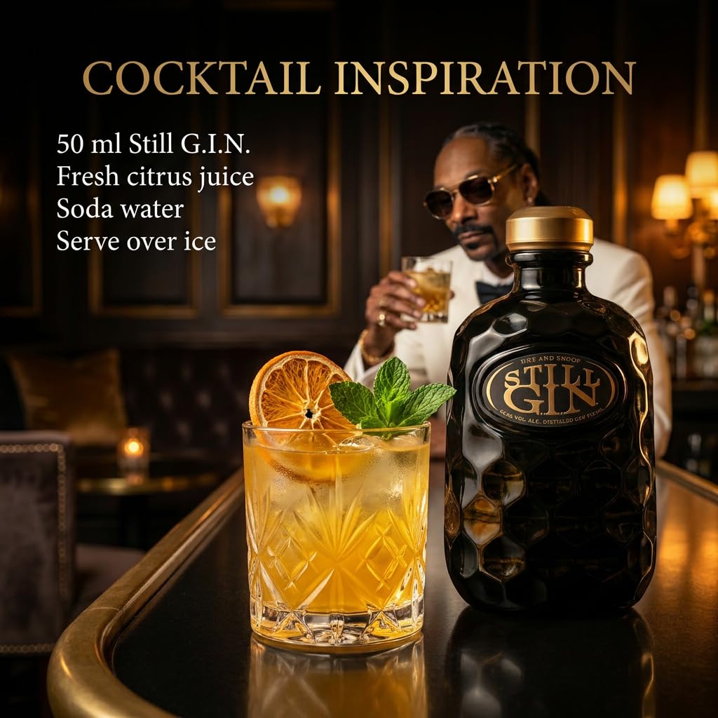 Still GIN Distilled Gin by Dre and Snoop, 700ml, 42,5% Vol., Premium Botanical Spirit mit Mandarine, Jasmin und Koriander