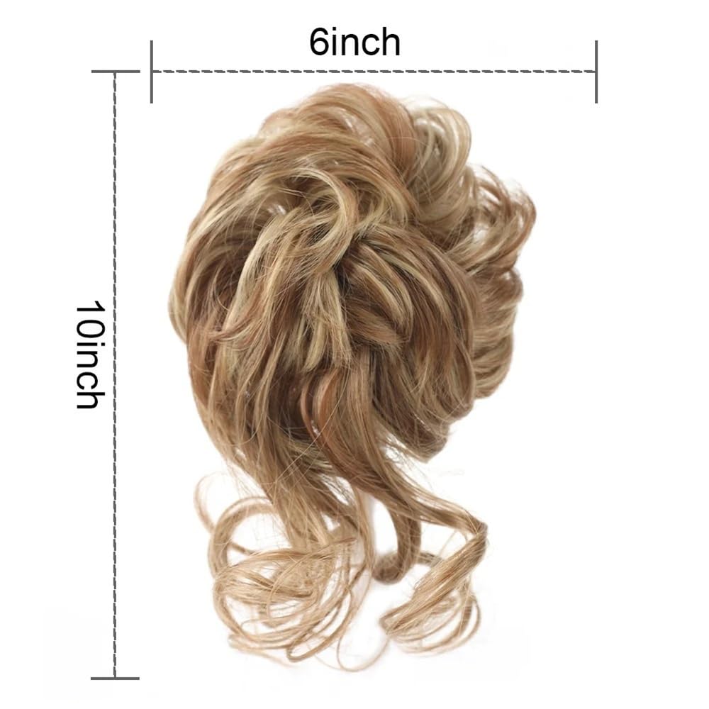 Chignon finto Chignon sintetico riccio e spettinato con elastico, coda di cavallo in fibra sintetica Donne(16P613)