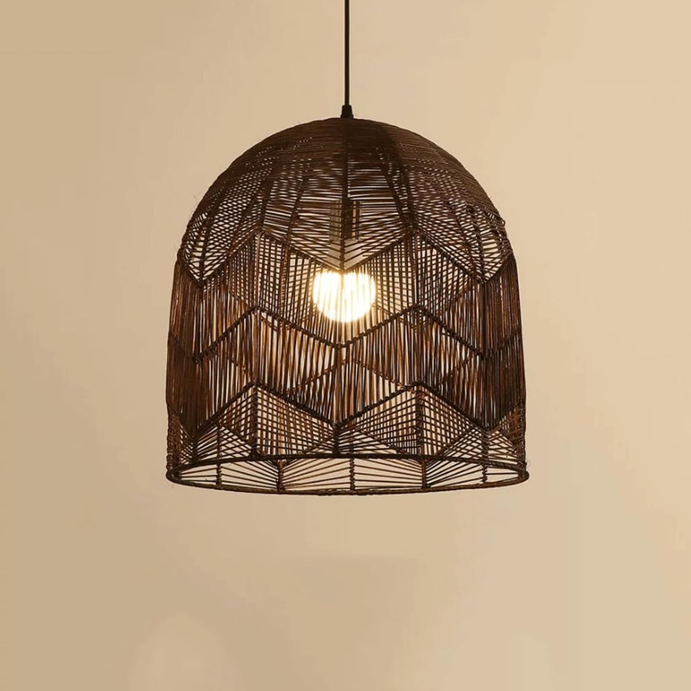 YNAHZAOK Nordic Style Bedroom Pendant Lamp with Adjustable Suspension Line Modern Living Room Chandelier Light Fixture for Dining Room Foyer Hand-Woven Rattan Pendant Light for Kitchen Island Study