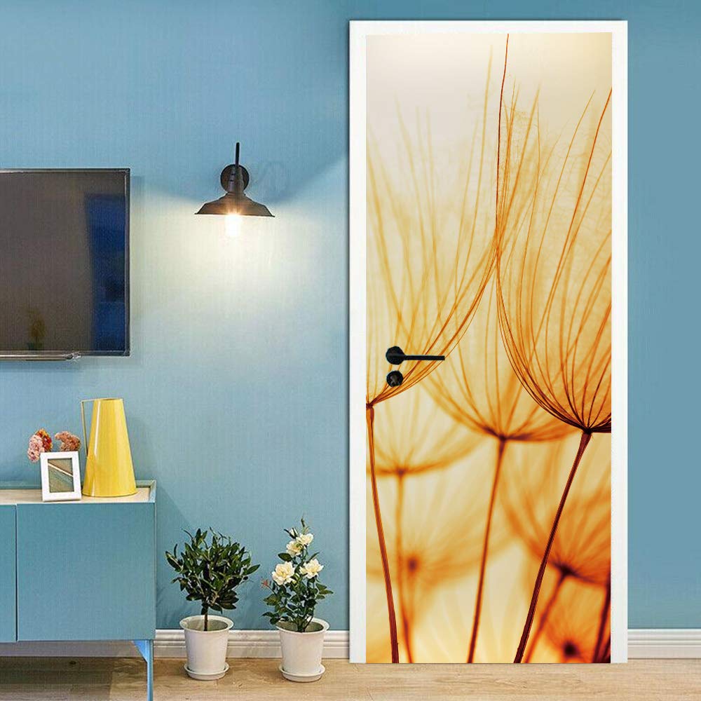 Sticker de porte pissenlit de rêve 88x200cm pour déco intérieure