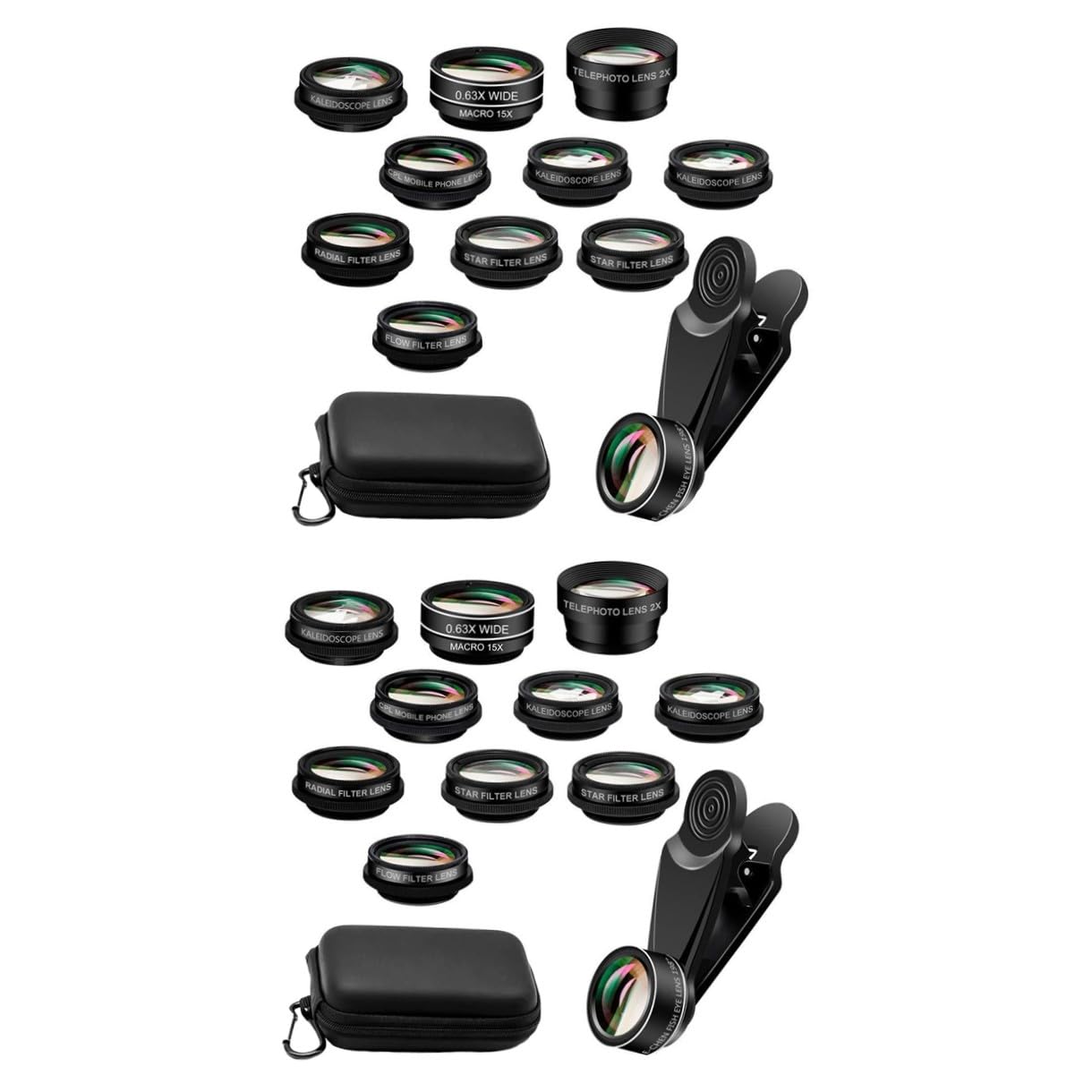 UKCOCO 2juegos Lentes para Teléfono Móvil Lentes Externos De Gran Angular y Macro Incluye Funda y Clip para Fotografía Detallada y Amplia