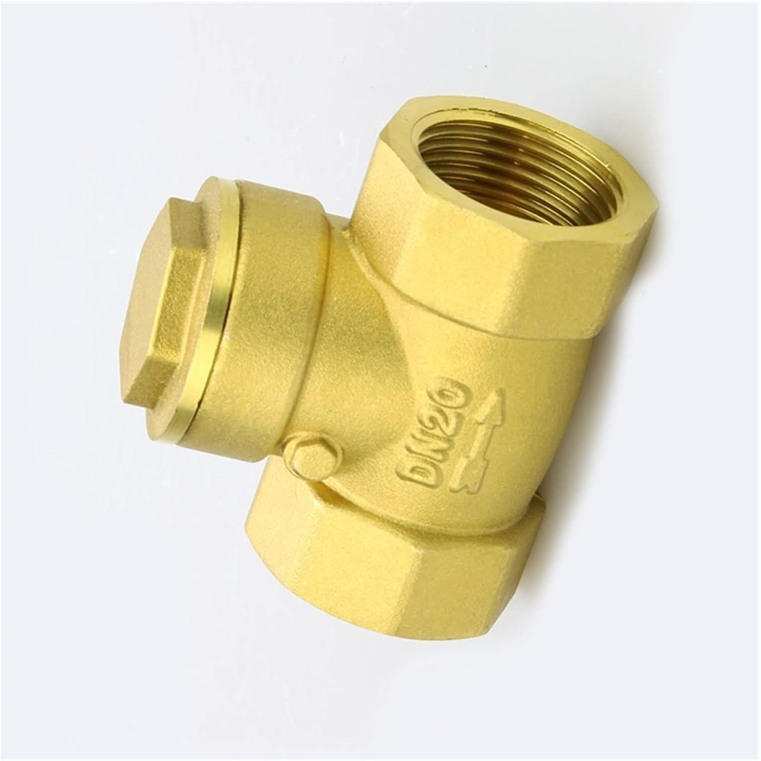 Horizontal Brass Wire Mouth Non-Return Valve - Female Thread Check Valve for Faucet Applications,1pcs(0.5In)