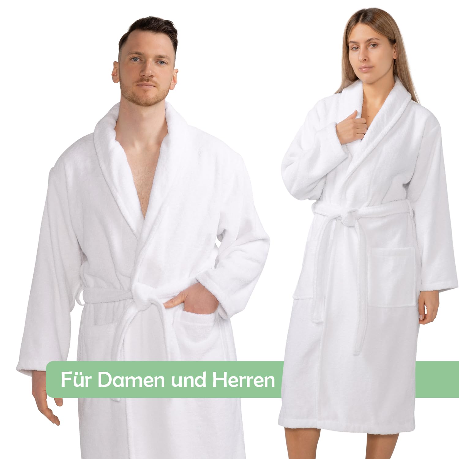 Celodoro Bademantel für Damen und Herren Reine Baumwolle
