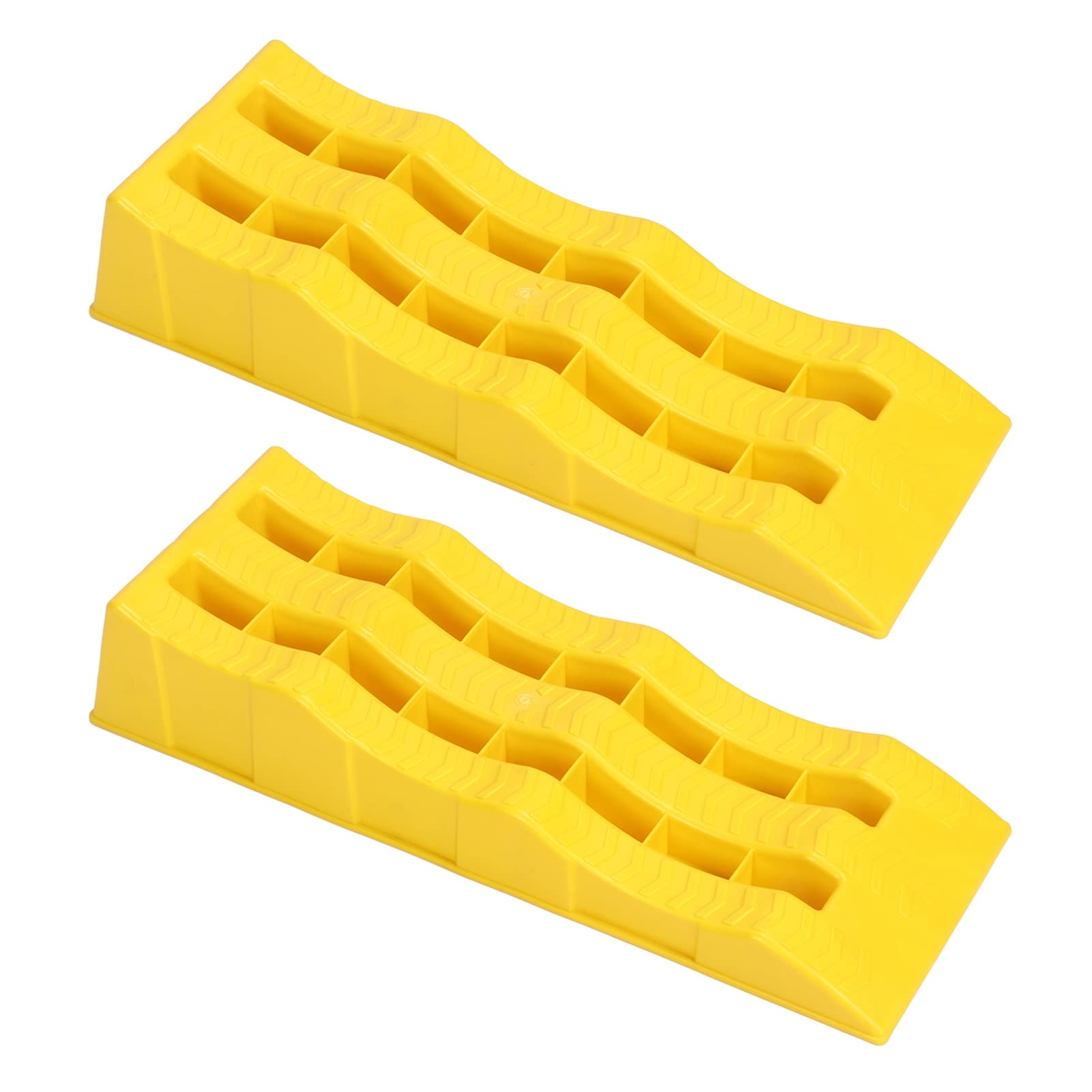 Jiawu RV Leveling Ramps, 1 Pair Automotive Leveling Blocks, 3 Stage Trailer Wheel Chocks, SUV Car Leveler Stabilizer for Stabilizing Uneven Ground and Parking