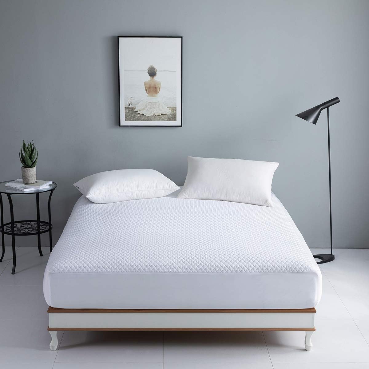 Reaks California King Size Bed Waterproof Fitted Mattress Protector-Cooling Mattress Pad Cover with Deep Pocket Up to 18'' : Home & Kitchen