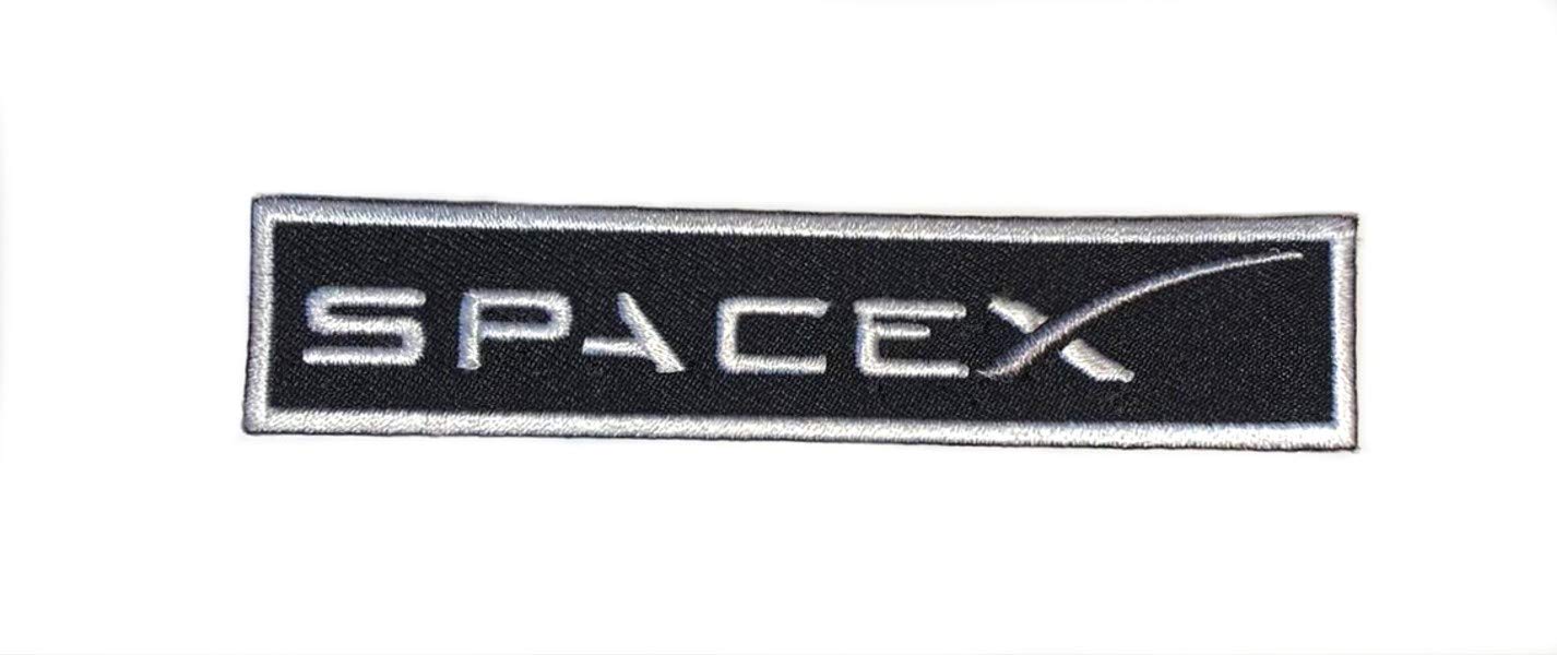 NASA SpaceX Logo Patch (4 Inch) Iron/Sew-on Dragon Crew Badge DM-2 Space Mission