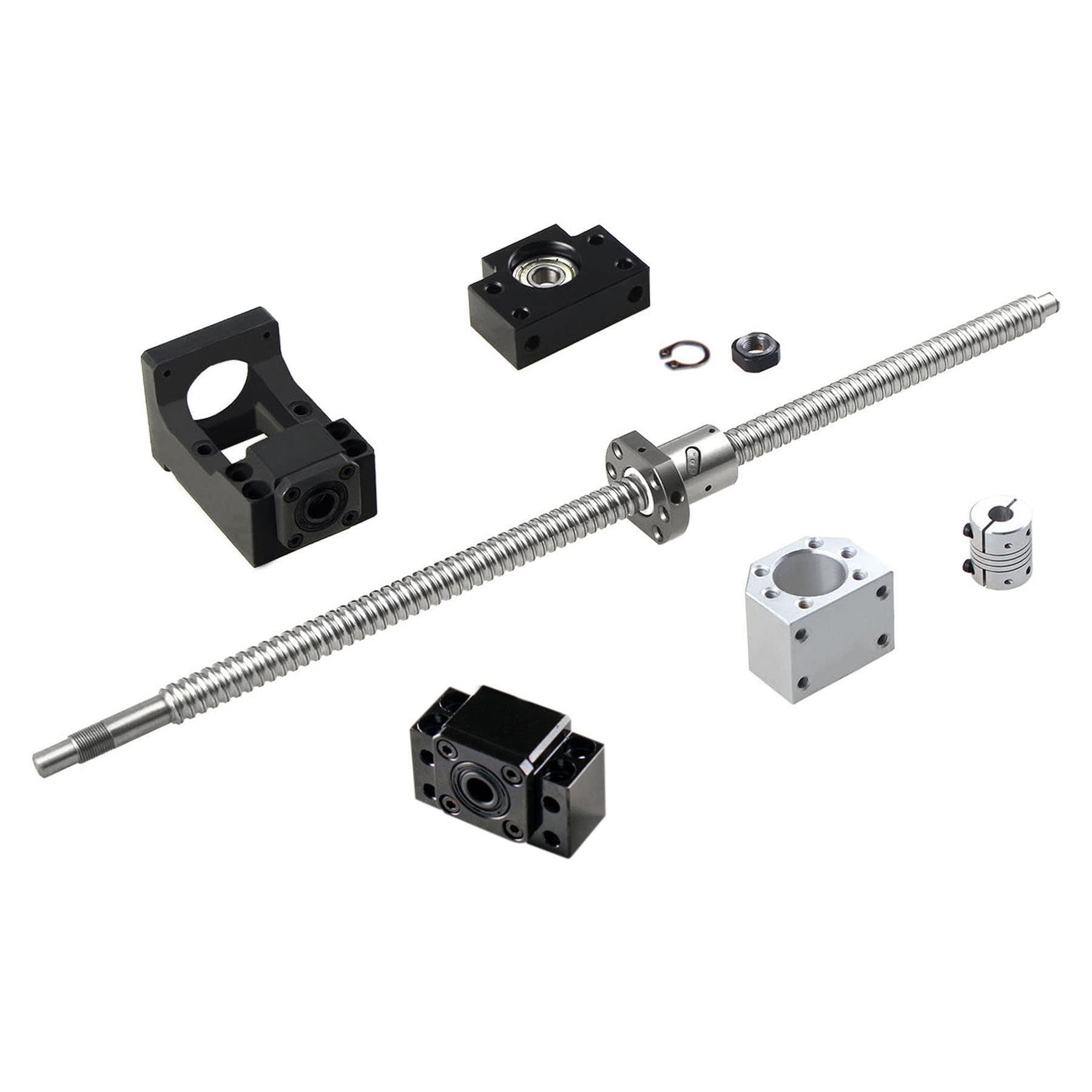 SFU1605 450 mm husillo de bolas RM1605 + tuerca roscada de bola con soporte BK12/BF12, carcasa de tuerca DSG16H y motor paso a paso para Nema 23 para máquina CNC