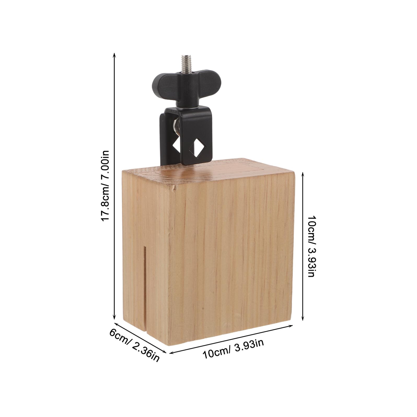 Campana di Legno Quadrata Montabile per Percussioni Risonanza Fine, Accessorio per Batteria in Legno e Metallo per Prove di Gruppo Musicale