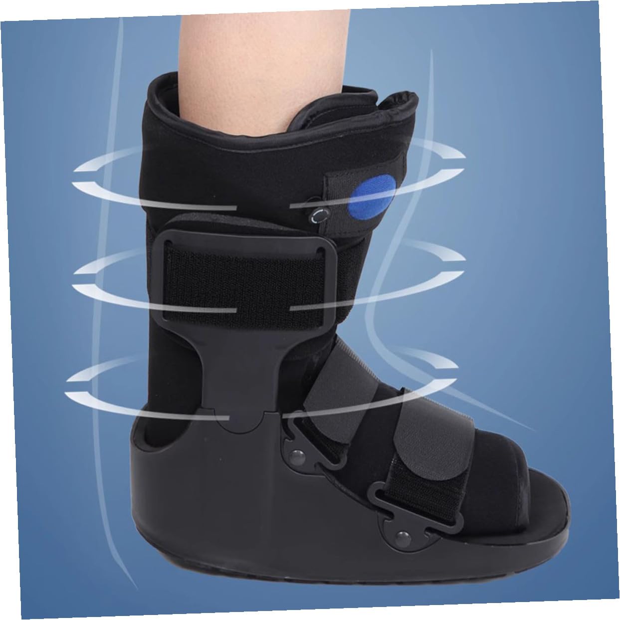 Foot Stabilizer Boot with Inflatable Cushion, Low-top Ankle Brace Support for Achilles Tendon, Medical Walking Foot Brace for Adults and Post-surgery Rehabilitation