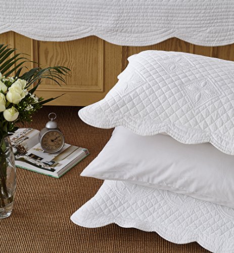 Calla Angel Sage Garden Luxury Pure Cotton Quilted Pillow Sham, Euro, 26x26, White - Image 6