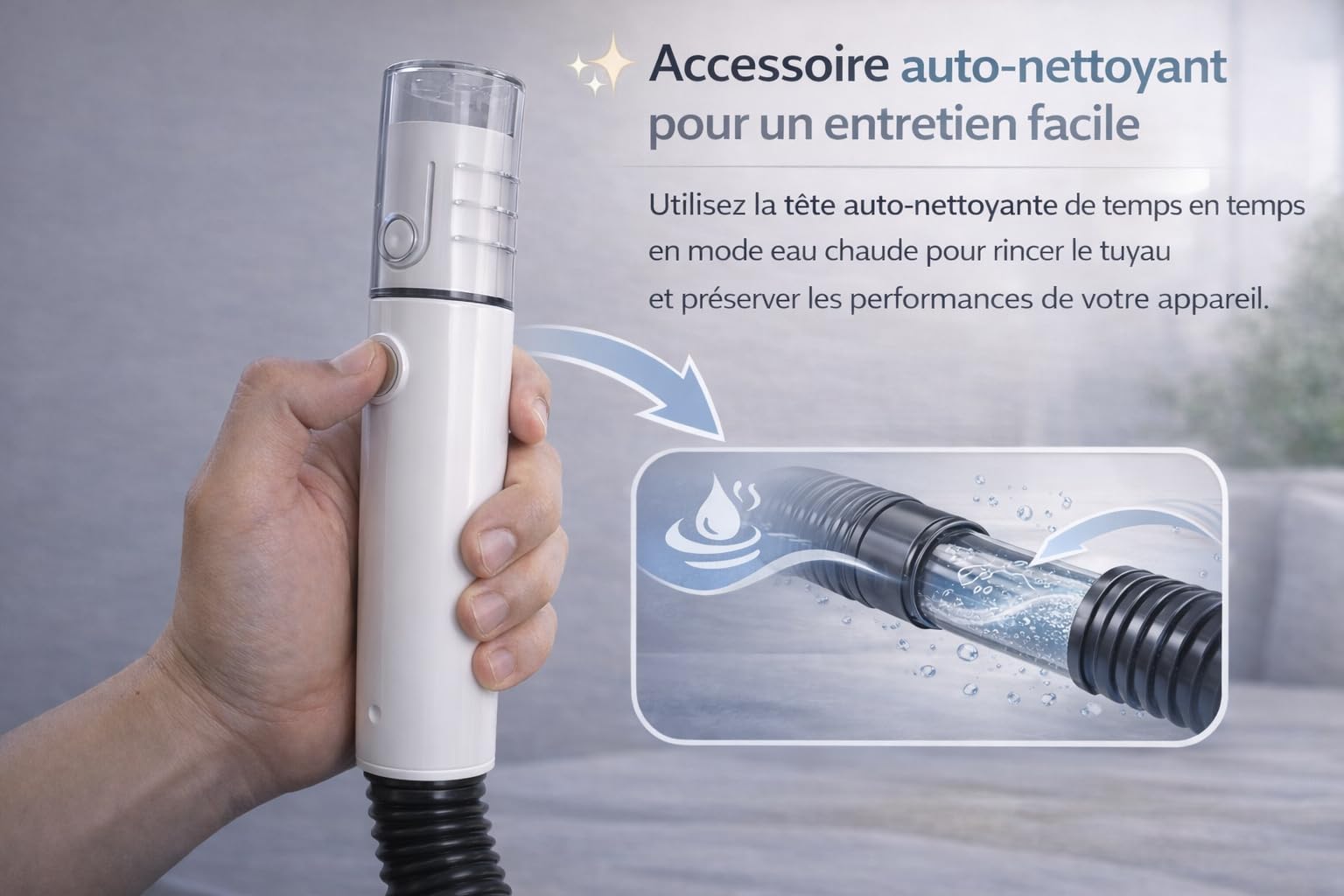 AquavexPro™ Ultra – Nettoyeur Injecteur Extracteur 1700W - 4 en 1 - Eau Froide/Chaude 65 °C & Vapeur 100 °C, Réservoirs 1.8L+1.1L - Shampouineuse Canapé, Tapis, Sièges Auto, Surfaces Dures, Vitres