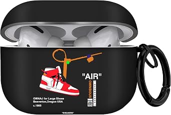 Gedicht for Airpods Pro 2nd Generation Case 2022 Air Sports Shoes, Protective TPU Soft Cases Cover Rugged for Apple Airpod Pro 2 with Keychain for Women Men,Black Red