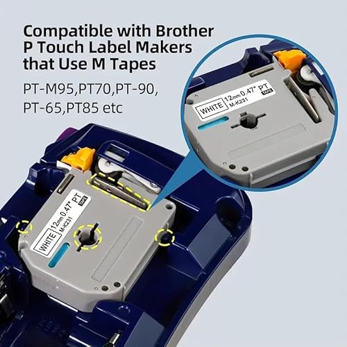 Kit 4 Fitas Compatível Etiquetador Brother Pt-70 Pt-80 Pt-90 Colors