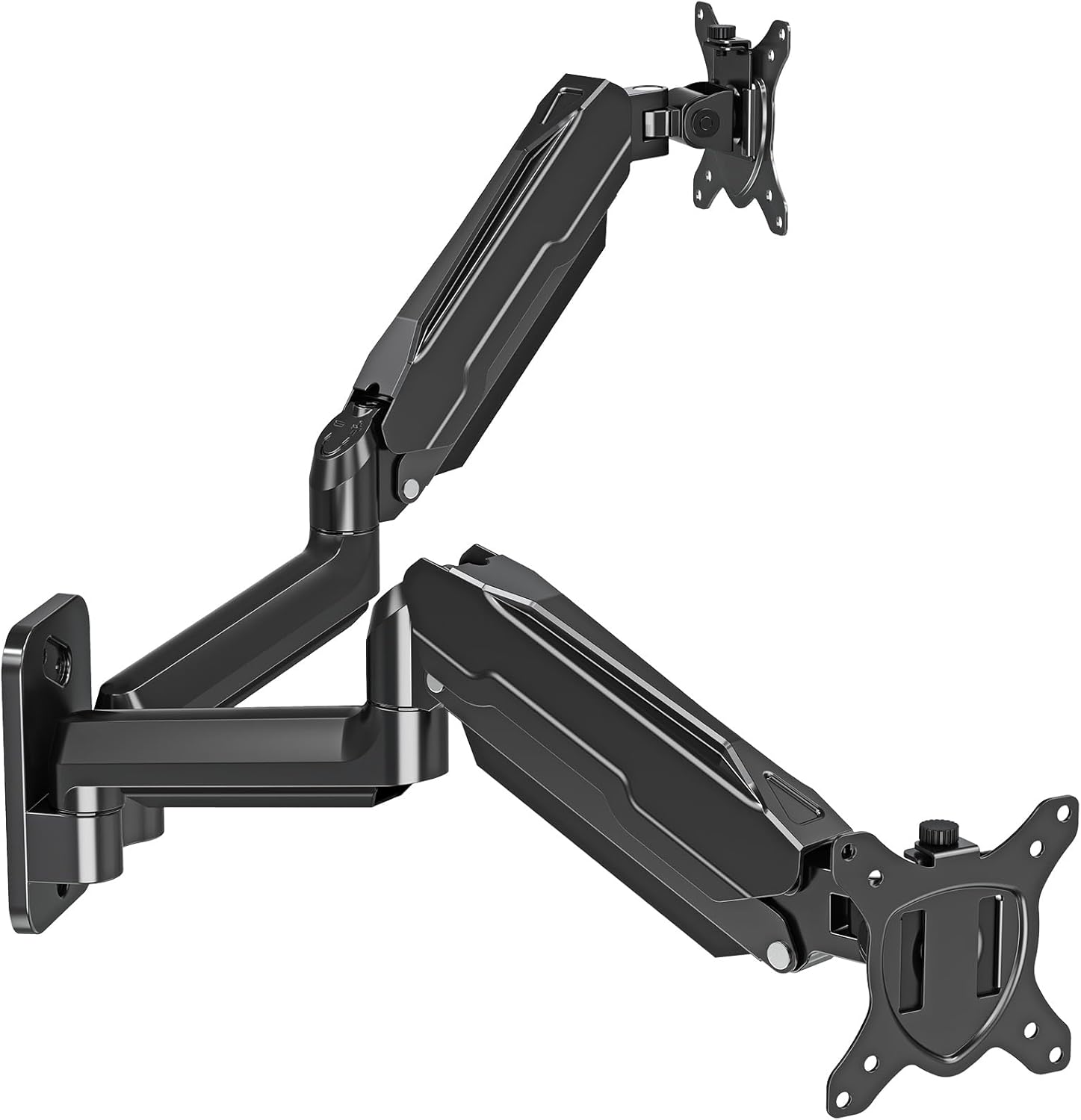 MOUNT PRO Dual Monitor Wall Mount for 13 to 32 Inch Computer Screens, Gas Spring Wall Monitor Arm for 2 Monitors, Each Holds Up to 19.8lbs, Full Motion Wall Monitor Mount with VESA 75x75/100x100