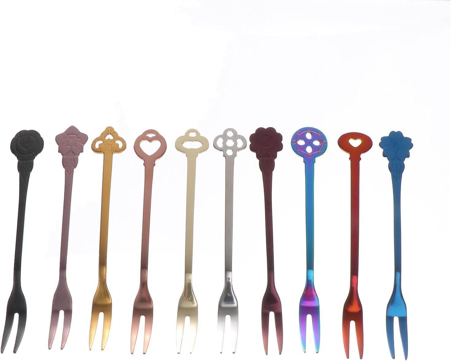 Stainless Steel Dessert Forks 10pcs for Cake Fruit Serving