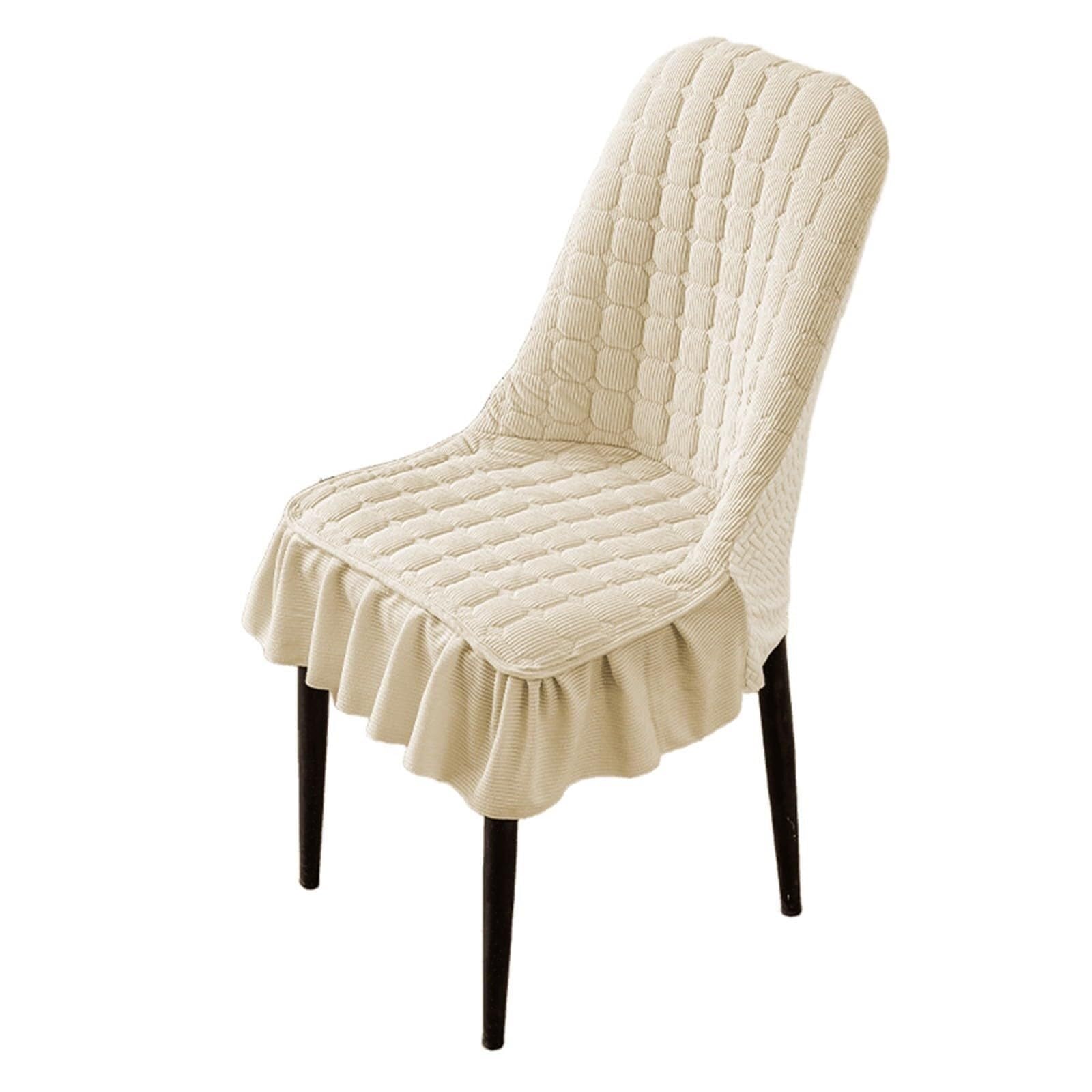 NMVAWIPT Jacquard Stretch Curve Back Dining Chair Covers With Skirt, Removable Washable Protectors For Home, Restaurant, Banquet(#11,1 Set)