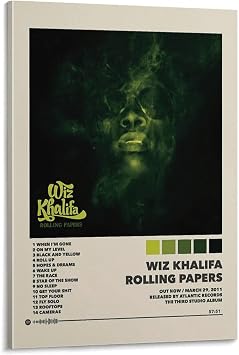 Wiz Khalifa Rolling Papers Posters & Prints on Canvas Wall Art Poster for Room Decor Frame12x18inch30x45cm