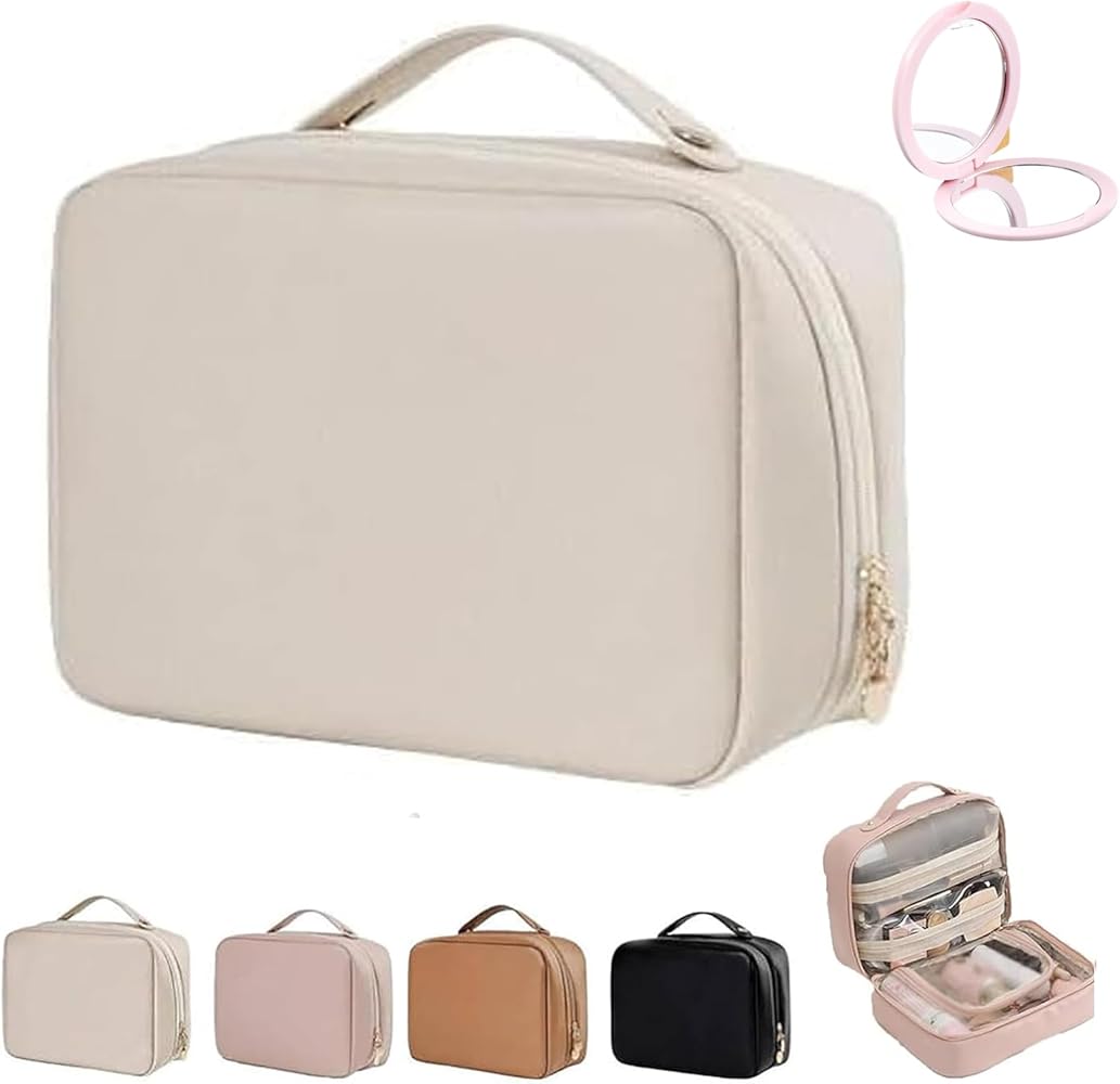 3 Piezas Neceser Maquillaje Mujer, Juego De Bolsas De Viaje Grandes Con Estampado Floral, Organizador De Aseo Y Cosméticos En Algodón Suave, Ideal Para Viajes Y Uso Diario