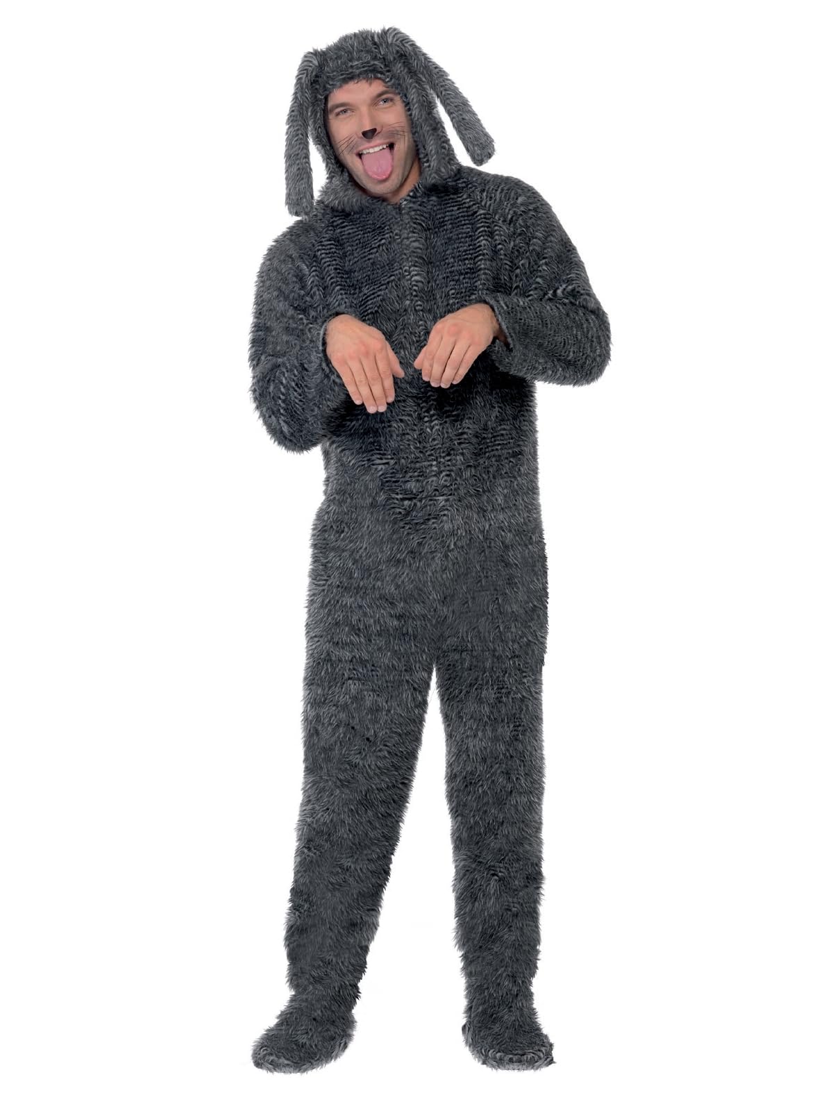Plush Dog Costume Adult Animal Full Male Grey