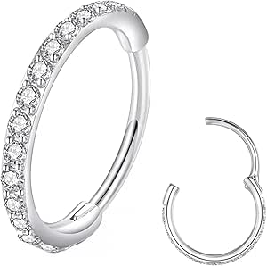 Clear CZ Nose Rings & Earrings - 316L Surgical Steel - Cartilage, Conch, Daith, Helix, Rook, Tragus, Lobe & Snug Body Piercing Jewelry - 20G, 18G