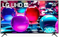 Smart TV LG UHD AI UA75 55 polegadas HDR10 Pro Processador α7 AI Ger 8 webOS 25