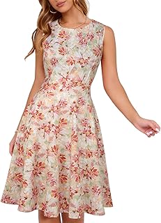 Fit and Flare Cocktail Dress for Women Wedding Guest Business Work Semi Formal A Line Dresses 2025