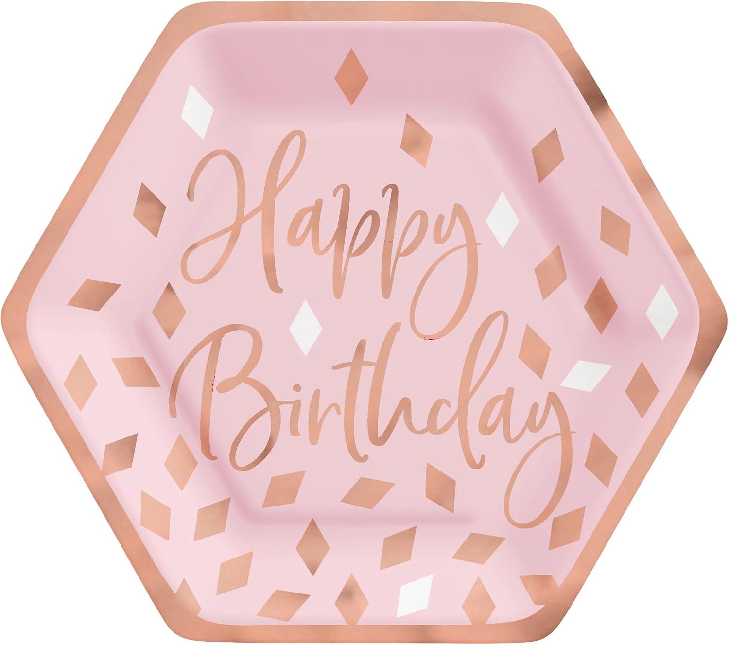 Martha's Goat Happy Birthday Dessert Party Supply Pack | Bundle Includes Paper Appetizer/Dessert Plates and Napkins for 16 People | Rose Gold and Blush Design | Sparkly Birthday Supplies for Her image 2