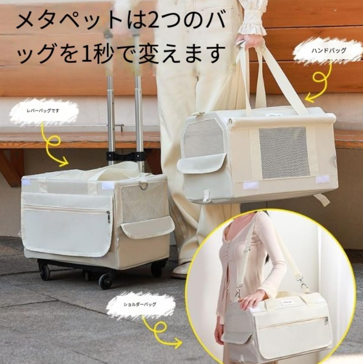 Amazon.co.jp: Conutooペット キャリーバッグ 二層 手提げ ショルダー