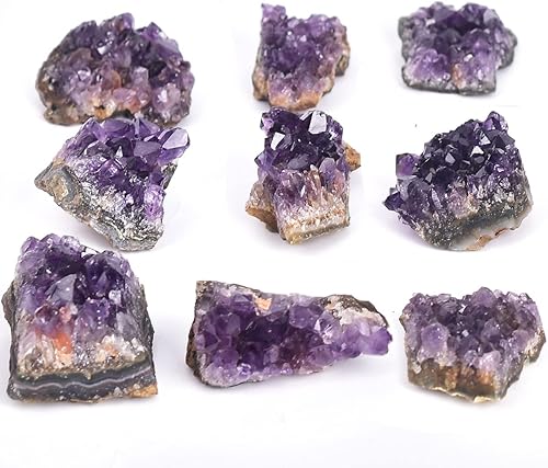 Miniatura 4 de JIC Gem 1.8 libras de amatista racimos de amatista natural cruda geoda de amatista púrpura piedras de cristal curativas, espécimen de piedras