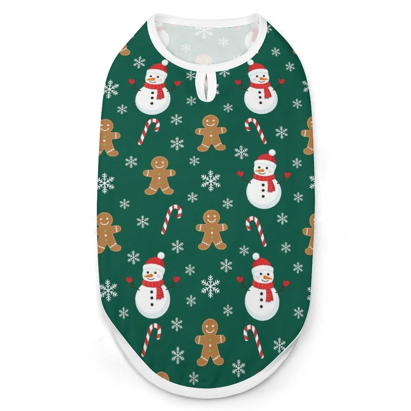 Winter Warm Lightweight Dogs Cat Coats Christmas Gingerbread Snowman Green Soft Pet T-Shirts Clothes for Kitties  Dogs, Cold Weather Protection