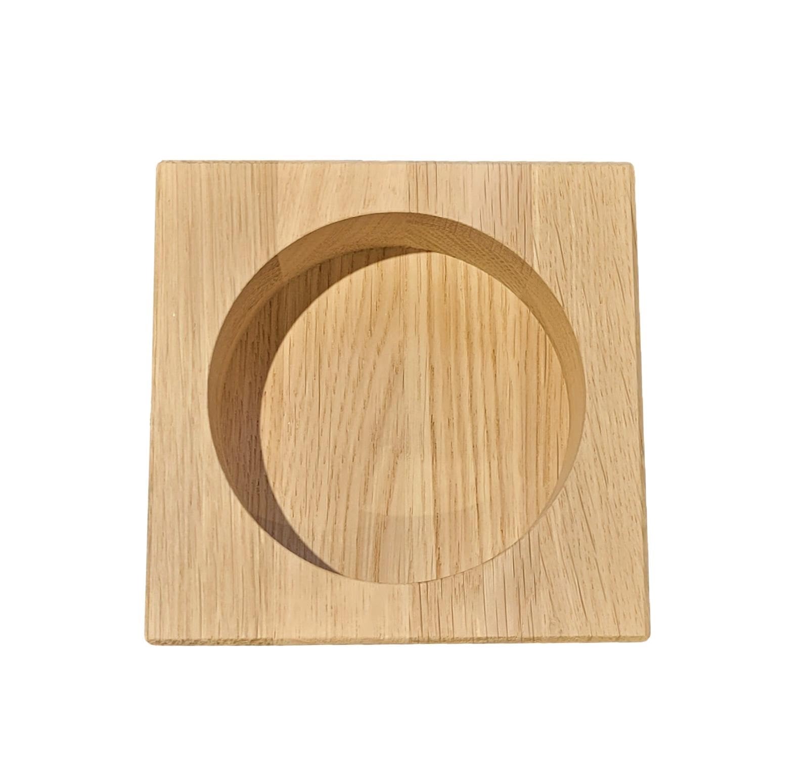 Wooden World - Wooden wine bottle coaster made of oak wood, Raw, 11x11x4 - Image 4