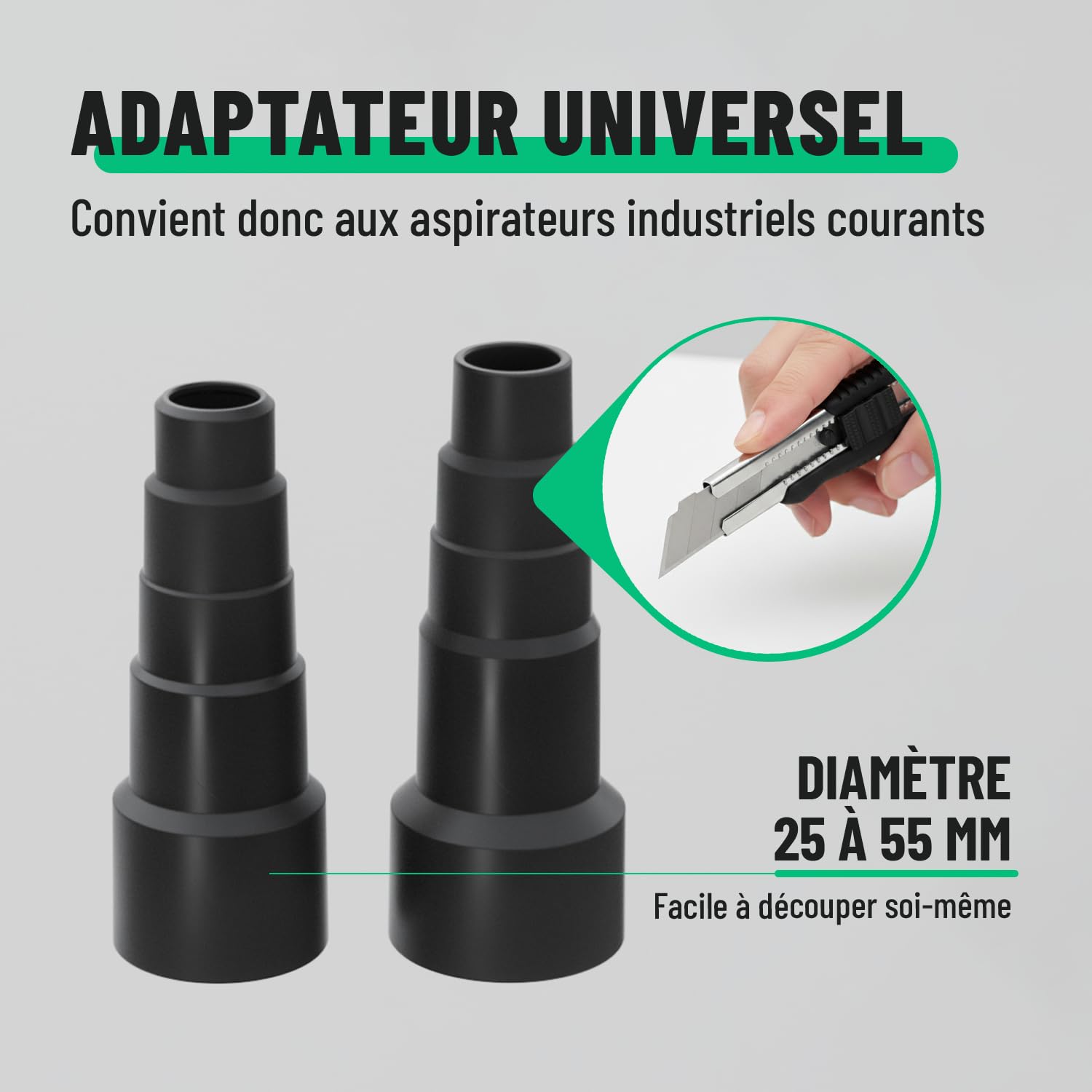 greate cyclone aspirateur bois avec 2 étages - Aspiration cyclonique atelier mobile ou fixe - Séparateur de poussière kit cyclonique - Dust commander - aspirateur cyclone copeaux