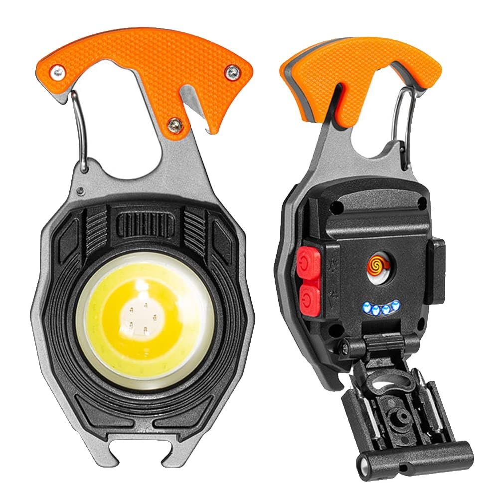 CRAZYABBS LED Flashlight COB Keychain Led Light with Bottle Opener, Magnetic Base and Folding Bracket Night Light (Flashlights with Lighter) (B0CRH1LTWV) Amazon Price History, Amazon Price Tracker
