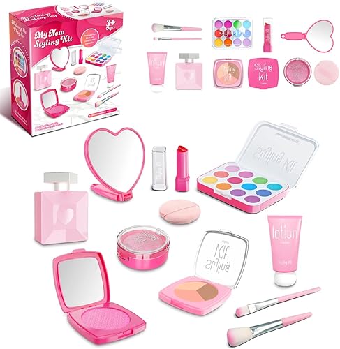 Kits de maquillaje falso para niñas de 3, 4, 5 años, juguetes de maquillaje de simulación para niñas, regalos de cumpleaños de 3 a 5 años