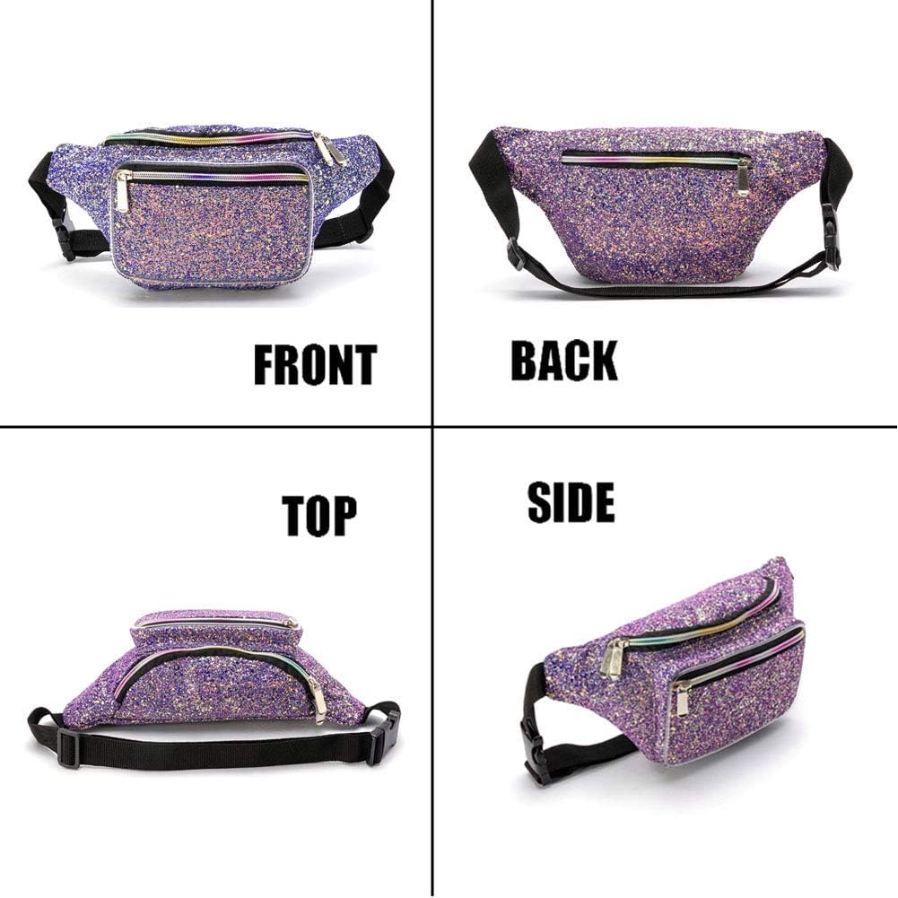 Holographic 80s 90S Rave Stars Neon Transparent Gravel Fanny Pack for Women - Great Waist Pack for Games, Concerts, Rave, Festival, Travel - Image 3