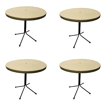 SALON CHAIR Restaurant Table Bar Dining Table Easily Foldable and Light Weight Table for Sitting Lunch Dinner Cream (Pack of 4pc)