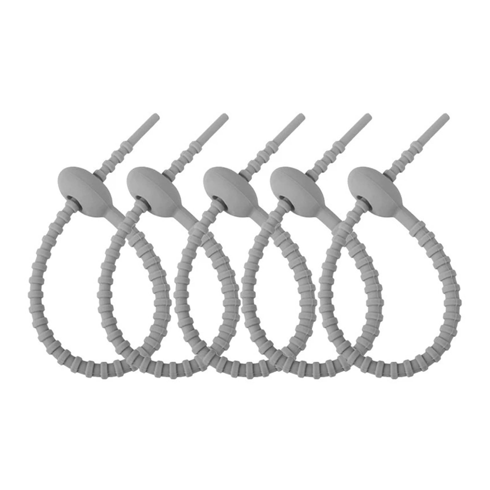 Colorful Silicone Cable Ties, Silicone Reusable Cable Ties 30pcs Multicolor 150-215mm Organizer(Grey,180mm)