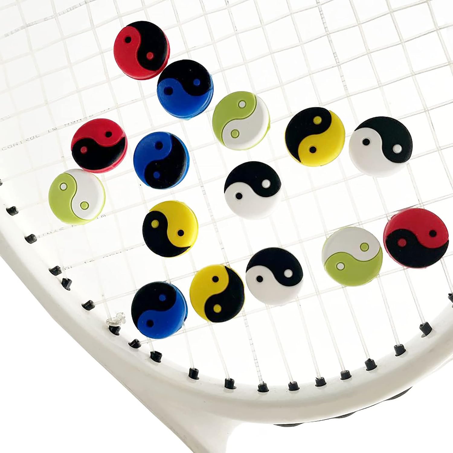 N / B Tennis Racket Vibration Dampeners, Tennis Racket Shock Absorber, Tennis Accessories for Kids (10 Pcs Colorful Taichi Pattern) : Sports & Outdoors