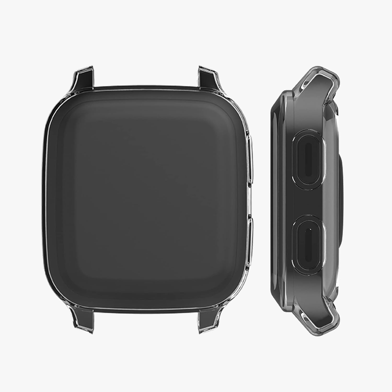 kwmobile case compatible with garmin venu sq musicsq set of 2 smart watchfitness tracker cover transparent